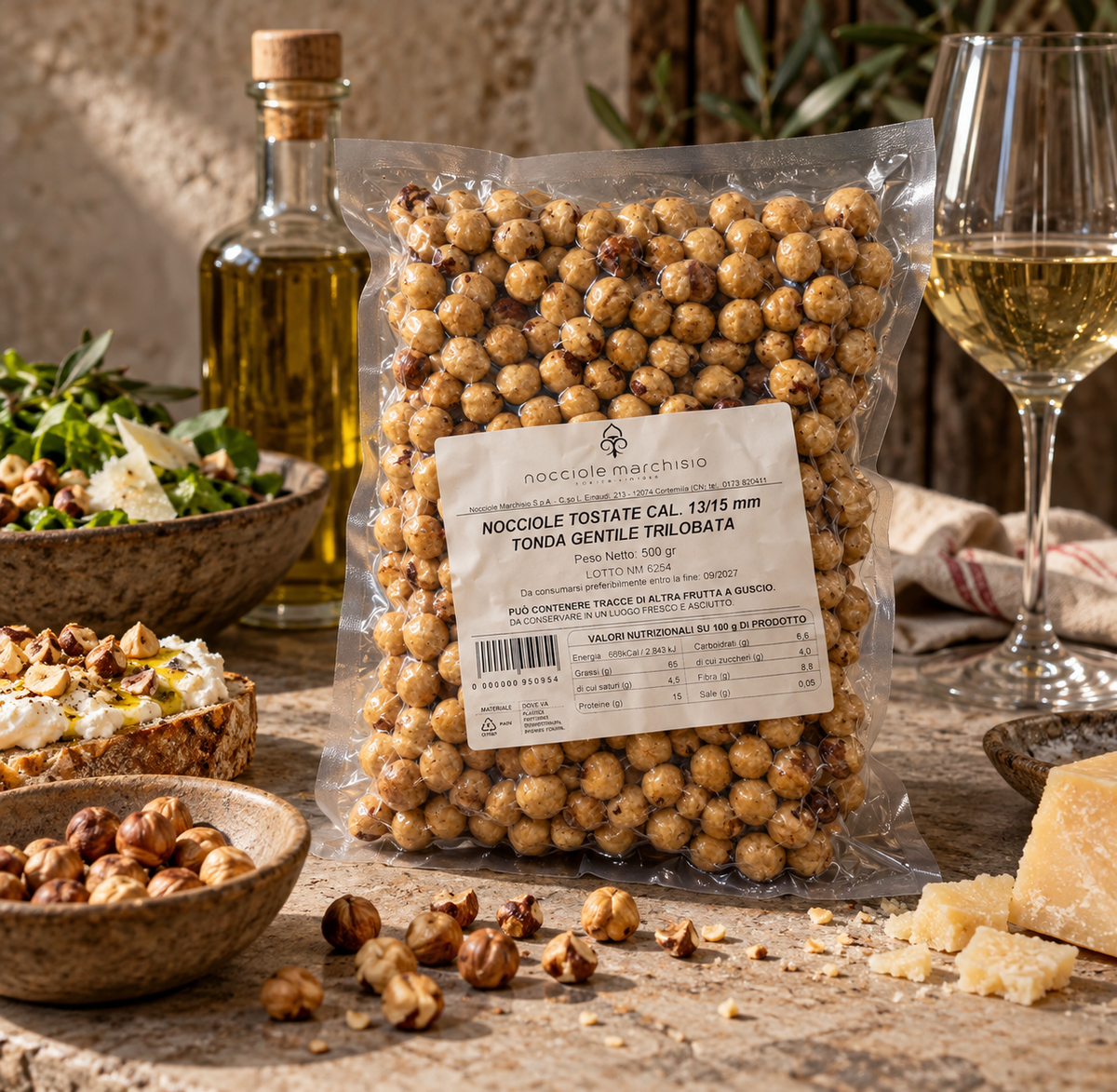 Ristede Hasselnødder fra Piemonte – Tonda Gentile Trilobata 500 g